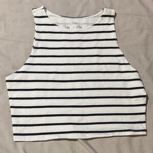 Aeropostale Black and White Striped Crop Top